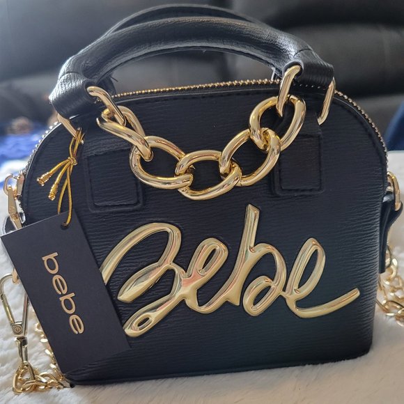bebe Handbags - NWT - BEBE GIANNA MICRO DOME CROSSBODY PURSE - BLACK - SOOOOO COOL -  NWT